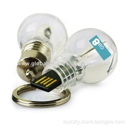 Bulb style USB flash drive, can be lighten-up when we connect it with computer, 64MB to 32GB
